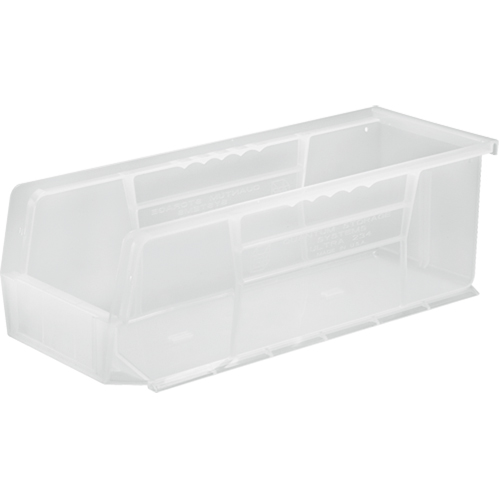 Bac transparent ultra empilable & suspendable, 5-1/2" la, 5" h x 14-3/4" p, Transparent Mukwa Safety Services