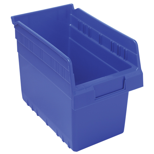 Store-Max Shelf Bins, 6-5/8" W x 8" H x 11-5/8" D, Blue, 44 lbs. Capacity Mukwa Safety Services