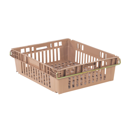 Contenant en plastique empilable Stack-N-Nest pour l'agriculture, 20,3" x 24" x 6,8", Beige Mukwa Safety Services