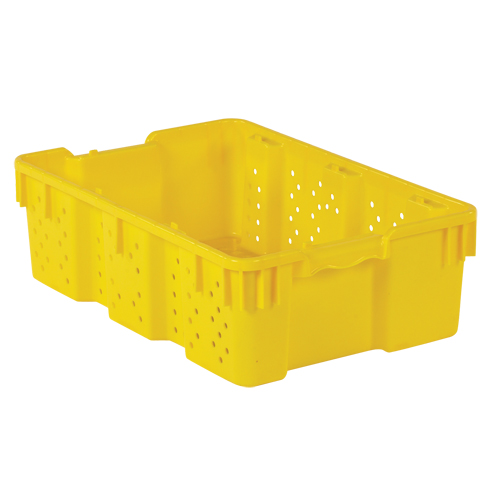 Contenant en plastique empilable Stack-N-Nest pour l'agriculture, 16" x 23,9" x 7,3", Jaune Mukwa Safety Services