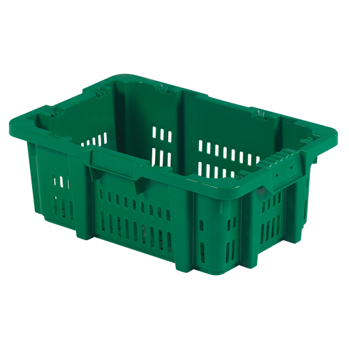 Contenant en plastique Stack-N-Nest pour la manutention des aliments, 16" x 23,9" x 8,8", Vert Mukwa Safety Services
