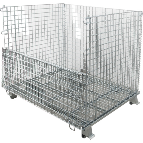 Conteneur repliable en m&eacute;tal grillag&eacute;, 40" la x 48" p x 42" h, Capacit&eacute; de 4000 lb Mukwa Safety Services