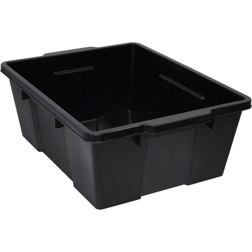 Plastic Latch Container, 15.875" W x 21" D x 7.75" H, Black Mukwa Safety Services