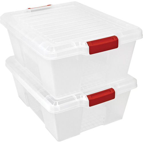 Plastic Latch Container, 15.875" W x 21" D x 7.75" H, Black Mukwa Safety Services