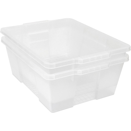 Plastic Latch Container, 15.875" W x 21" D x 7.75" H, Black Mukwa Safety Services
