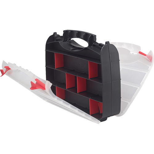 Plastic Compartment Box, 10.25" W x 12.25" D x 3" H, 32 Compartments Mukwa Safety Services