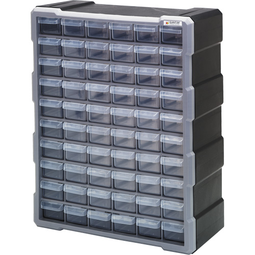 Armoire &agrave; tiroir, Plastique, 60 tiroirs, 15" x 6-1/4" x 18-3/4", Noir Mukwa Safety Services
