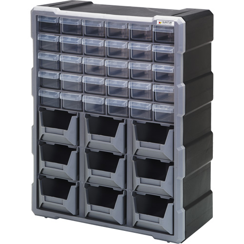 Armoire &agrave; tiroir, Plastique, 39 tiroirs, 15" x 6-1/4" x 18-3/4", Noir Mukwa Safety Services