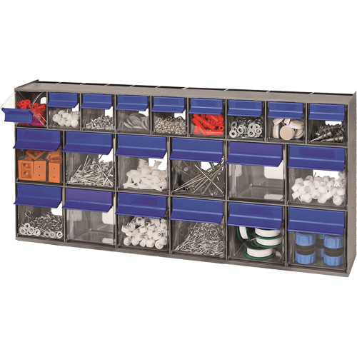 Tilt Bins Unit, 23-5/8" W x 3-5/8" D x 11-1/6" H, 21 Drawers Mukwa Safety Services