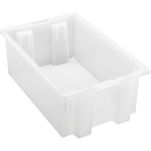 Heavy-Duty Stack & Nest Tote, 6" x 11" x 18", Clear Mukwa Safety Services