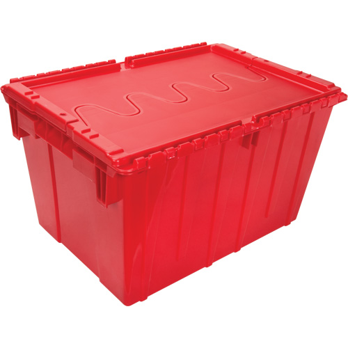 Flip Top Plastic Distribution Container, 21.65" x 15.5" x 12.5", Red Mukwa Safety Services