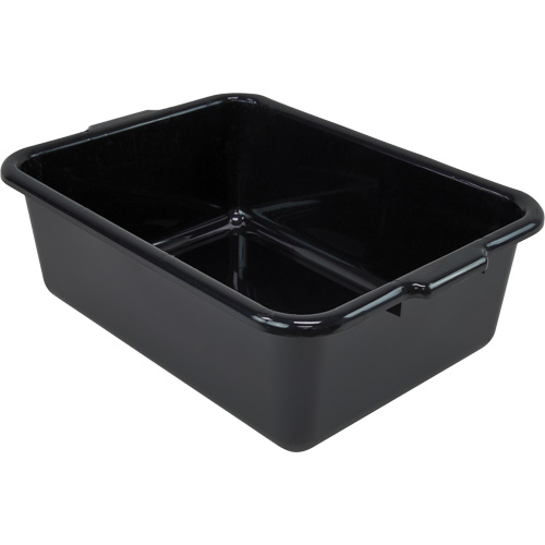 All-Purpose Flat-Bottom Storage Tub, 7" H x 15" D x 21" L, Plastic, Black Mukwa Safety Services