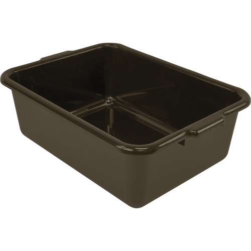 All-Purpose Flat-Bottom Storage Tub, 7" H x 15" D x 21" L, Plastic, Brown Mukwa Safety Services