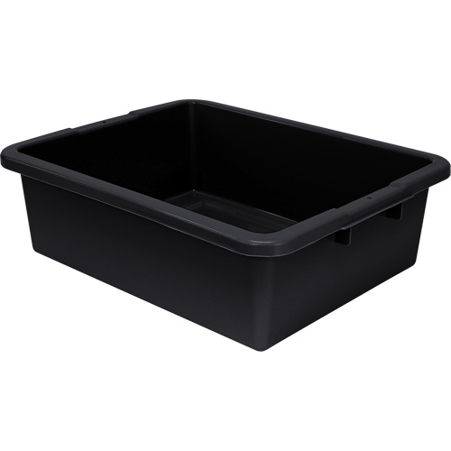 Bac d'entreposage tout usage &agrave; fond rainur&eacute;, 7" ha x 17" p x 22" lo, Plastique, Noir Mukwa Safety Services