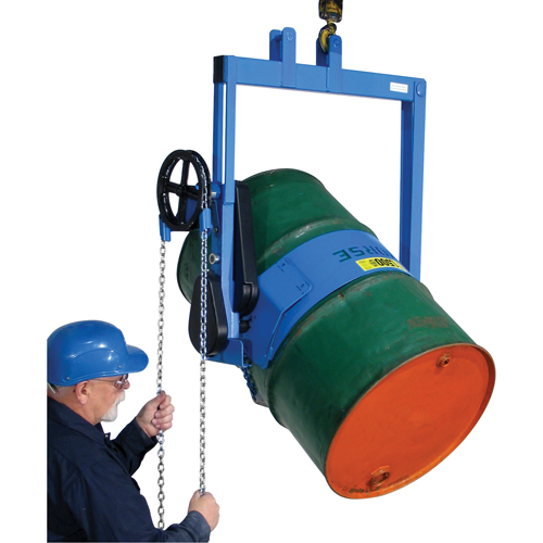 Drum Lifters - Geared Tilted, 55 US gal. (45 Imperial Gal.) Drum Size, 800 lbs./363 kg. Cap. Mukwa Safety Services