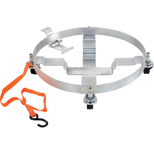 Tilting Drum Dollies, Steel, 900 lbs. Capacity, 23-1/2" Diameter, Hard Rubber Casters Mukwa Safety Services