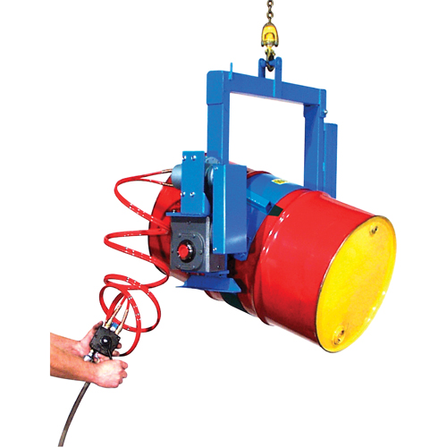 Power Drum Tilter - Air Motor, 55 US gal. (45 Imperial Gal.) Drum Size, 1500 lbs./680 kg. Cap. Mukwa Safety Services