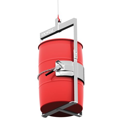 Appareil de levage pour baril en acier inoxydable avec crochet sur le dessous, 30 - 55 gal. US (25 - 45 gal. imp.), Cap. 1000 lb/454 kg Mukwa Safety Services