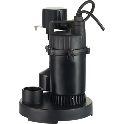 Thermoplastic Submersible Sump Pump, 2560 GPH, 115 V, 4.6 A, 1/3 HP Mukwa Safety Services