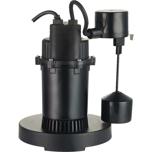 Thermoplastic Submersible Sump Pump, 2560 GPH, 115 V, 4.6 A, 1/3 HP Mukwa Safety Services
