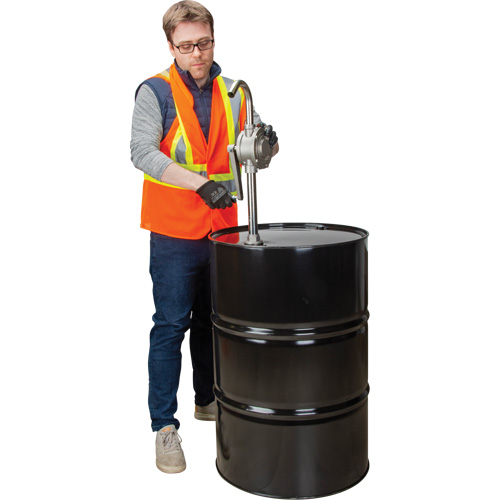 Pompe rotative pour baril, Acier inoxydable, Pour capacit&eacute; 55 gal., 12 oz/course Mukwa Safety Services