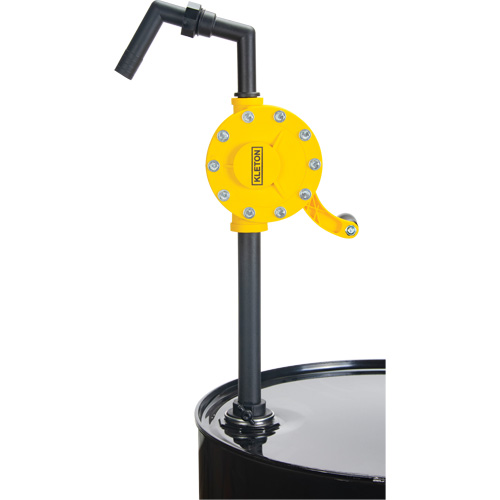 Rotary Type Drum Pump, Polypropylene, Fits 15 - 55 US Gal., 8 oz./Stroke Mukwa Safety Services