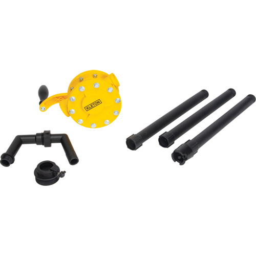 Rotary Type Drum Pump, Polypropylene, Fits 15 - 55 US Gal., 8 oz./Stroke Mukwa Safety Services