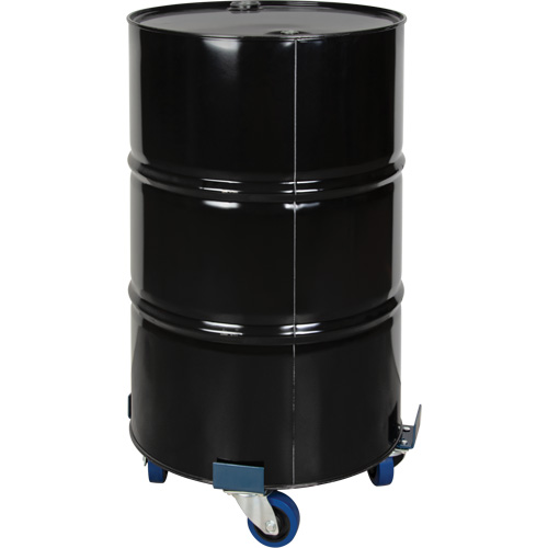 Drum Dolly, Steel, 1400 lbs. Capacity, 24" Diameter, Blue Elastic Casters Mukwa Safety Services