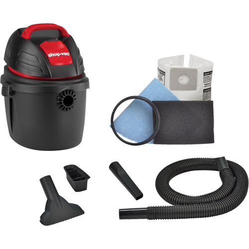 Portable Shop Vacuum, Wet-Dry, 2.5 HP, 2.5 US Gal. (9.5 Litres) Mukwa Safety Services