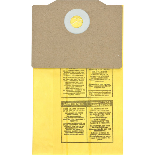 Genuine Back Pack Vacuum Collection Filter Bags, 1.75 US gal. Mukwa Safety Services