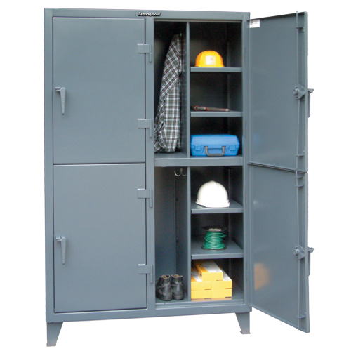 Heavy-Duty Locker, Steel, 8 Shelves, 72" H x 50" W x 24" D, Grey Mukwa Safety Services