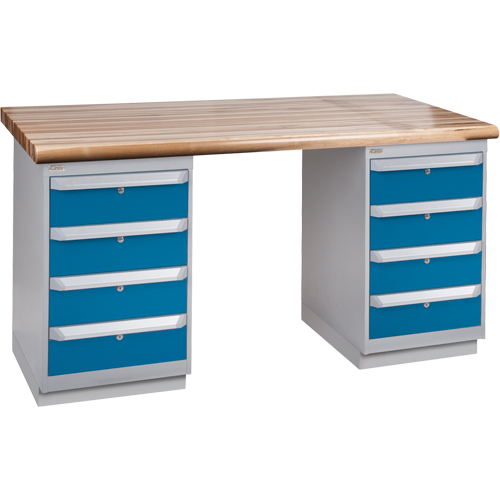 Heavy-Duty Workbench, Dual Drawers, 1500 lbs. Cap., 60" W x 36" D, 34" H Mukwa Safety Services