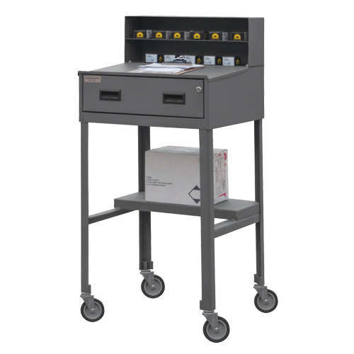 Shop Desk, 23" W x 20" D x 47-3/4" H, Grey Mukwa Safety Services