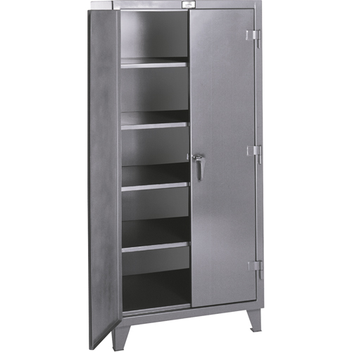 Rough & Tough Storage Cabinets, Steel, 4 Shelves, 72" H x 60" W x 24" D, Grey Mukwa Safety Services