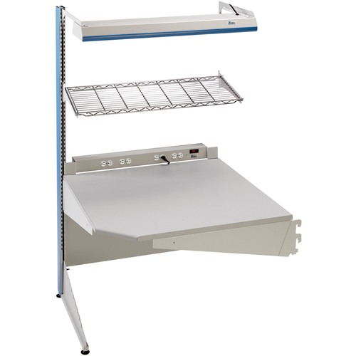 Postes de travail modulaires ergonomiques - Exemples de configurations - A-SC Ajouts de coin &agrave; un c&ocirc;t&eacute;, 36" la x 28" p x 84" h, Ajout de coin &agrave; un c&ocirc;t&eacute; Mukwa Safety Services