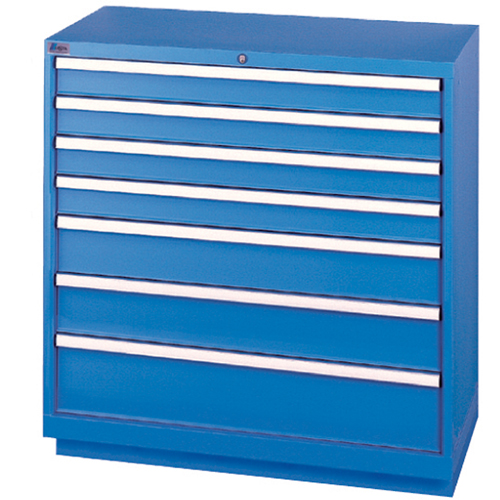Armoires de rangement avec tiroirs, 7 tiroirs, 40-1/4" la x 22-1/2" p x 41-3/4" h, Bleu brillant Mukwa Safety Services