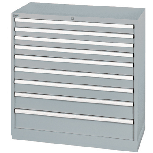 Armoires de rangement avec tiroirs, 9 tiroirs, 40-1/4" la x 22-1/2" p x 41-3/4" h, Gris Mukwa Safety Services