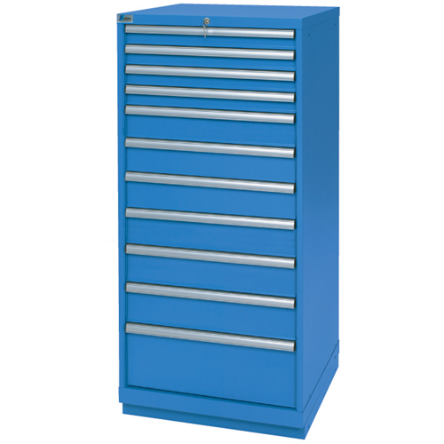 Armoires de rangement avec tiroirs, 11 tiroirs, 28-1/4" la x 28-1/2" p x 59-1/2" h, Bleu brillant Mukwa Safety Services