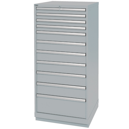 Armoires de rangement avec tiroirs, 11 tiroirs, 28-1/4" la x 28-1/2" p x 59-1/2" h, Gris Mukwa Safety Services