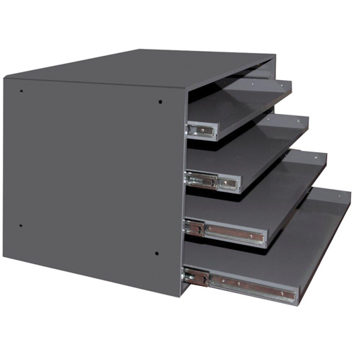 Casiers pour boîtes &agrave; compartiments, Acier, 4 compartiments, 20" la x 15-3/4" p, 15" h, Gris Mukwa Safety Services