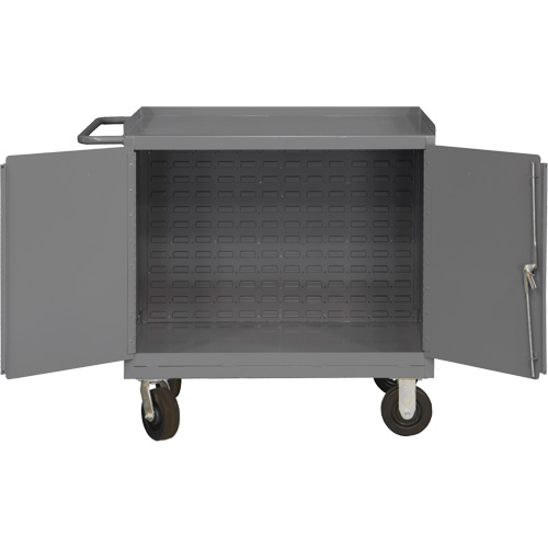 Mobile Workbench Cabinet with Louvered Panel Back, Steel Surface Mukwa Safety Services