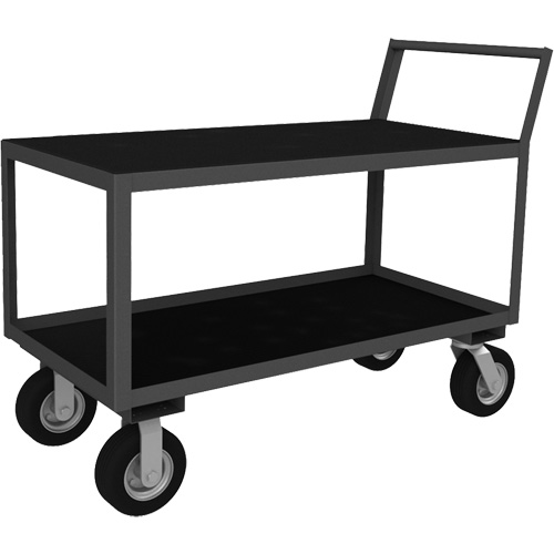 Low Profile Instrument Cart, 2 Tiers, 24-1/4" W x 39" D x 40-15/16" H, 1200 lbs. Cap. Mukwa Safety Services