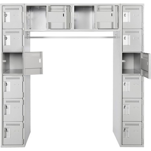 Assembled Archettes Clean Line Economy Lockers, 16 -tier, Bank of 3, 18" x 72" x 12", Steel Mukwa Safety Services