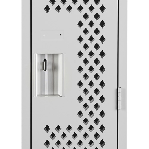 Clean Line Lockers, 12" x 15" x 72", Steel, Grey, Rivet (Assembled), Perforated Mukwa Safety Services
