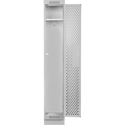 Casiers Clean Line, 12" x 15" x 76", Acier, Gris, Rivet (assembl&eacute;), Perfor&eacute; Mukwa Safety Services