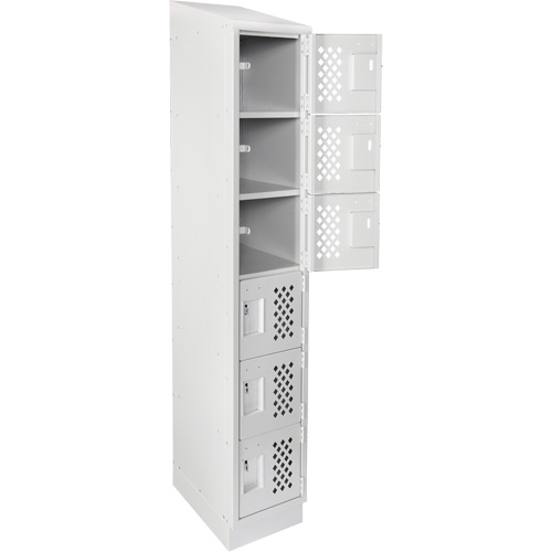 Clean-Line Perforated Lockerette, 6 -tier, 12" x 72" x 12", Steel Mukwa Safety Services