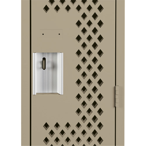 Clean Line Lockers, Bank of 2, 24" x 15" x 72", Steel, Beige, Rivet (Assembled), Perforated Mukwa Safety Services