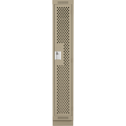 Casiers Clean Line, 12" x 15" x 76", Acier, Beige, Rivet (assembl&eacute;), Perfor&eacute; Mukwa Safety Services