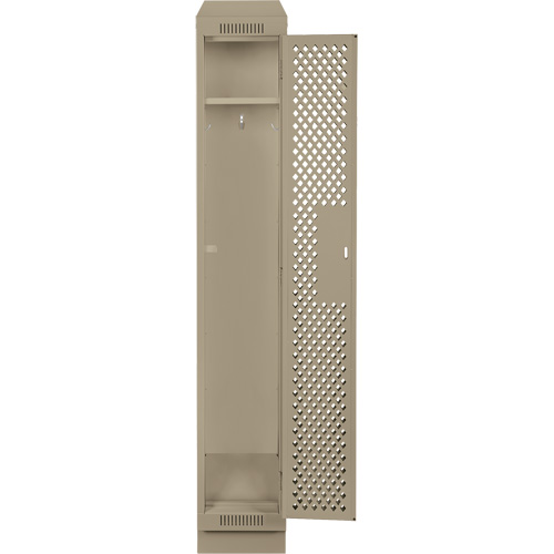 Clean Line Lockers, 12" x 12" x 82", Steel, Beige, Rivet (Assembled), Perforated Mukwa Safety Services