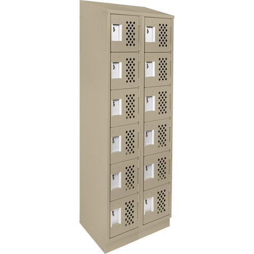 Clean-Line Perforated Lockerette, 6 -tier, Bank of 2, 12" x 72" x 12", Steel Mukwa Safety Services